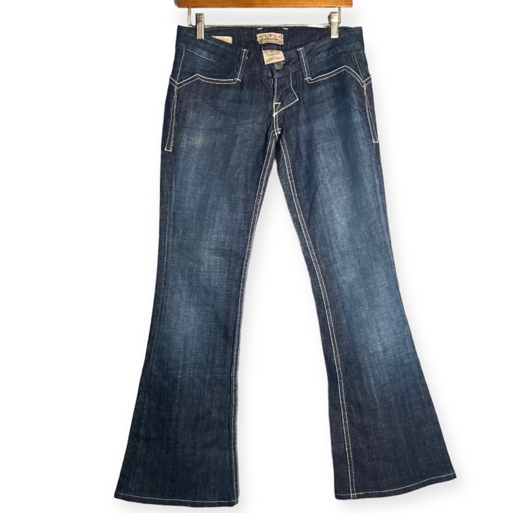 William Rast Savoy Ultra Low Rise Flare Leg Dark Denim Size 26 Jeans